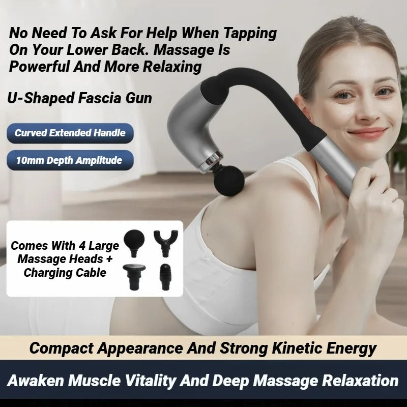 Electric Muscle Massage Gun With 4 Heads, Deep Tissue Percussion Massager For Pain Relief, Portable & Rechargeable Fascia Extend