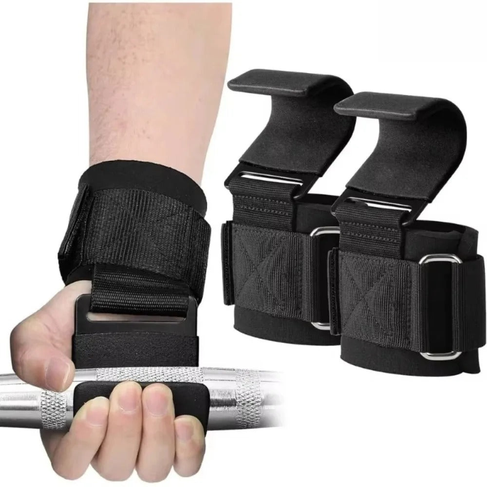 Weight Lifting Hooks  with Wrist Straps | Heavy-Duty Grip Support for Gym & Strength Training