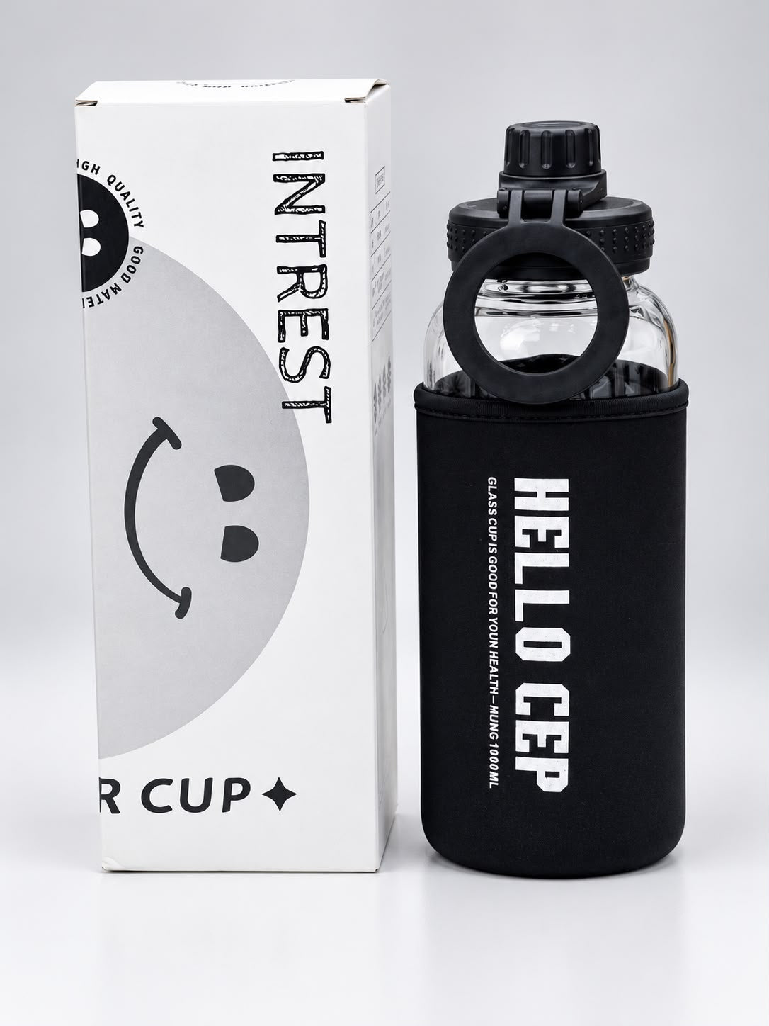 1000ML Glass Water Bottle with Tea Infuser | Portable Borosilicate Tea & Water Bottle for Travel, Office & Outdoor Use