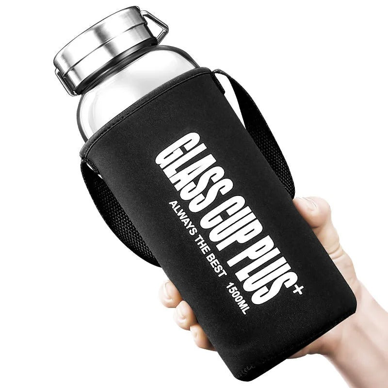 1000ML Glass Water Bottle with Tea Infuser | Portable Borosilicate Tea & Water Bottle for Travel, Office & Outdoor Use